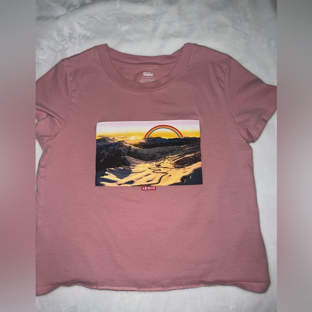 Pink Levi t-shirt. Worn a couple of times. Great quality
